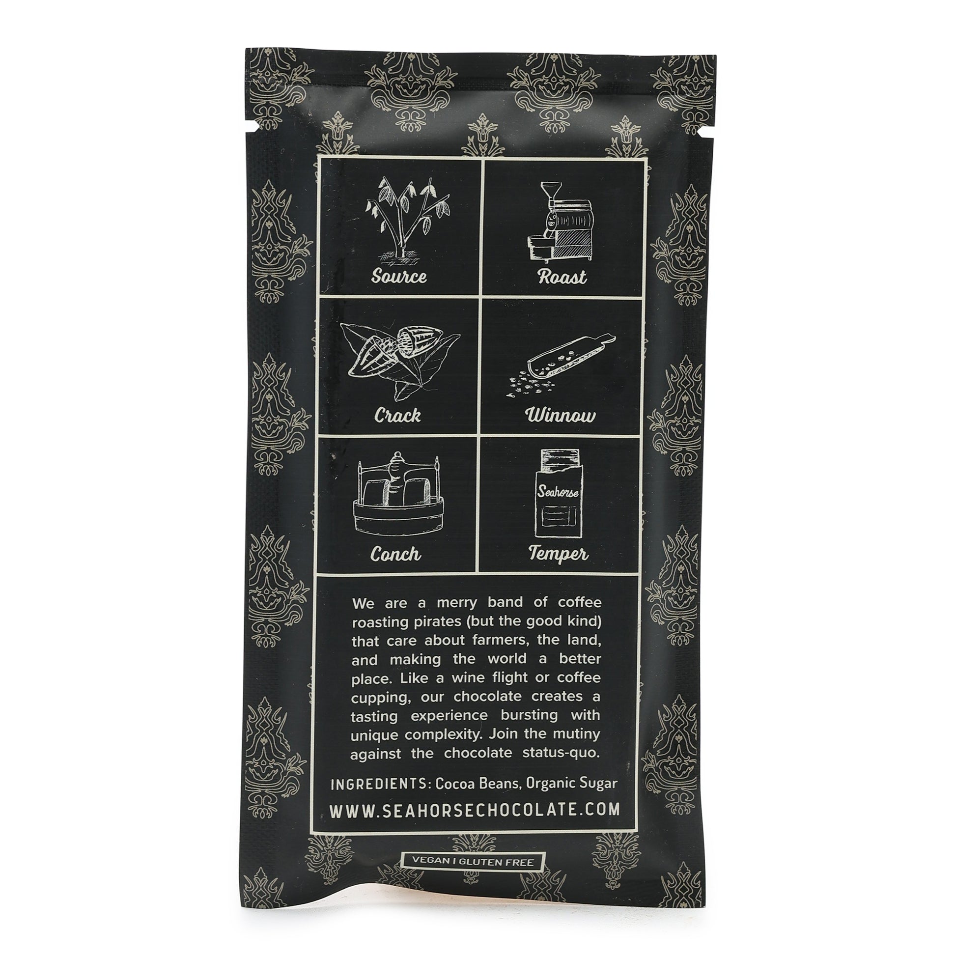 Seahorse 65% Dark Coconut Milk Chocolate back