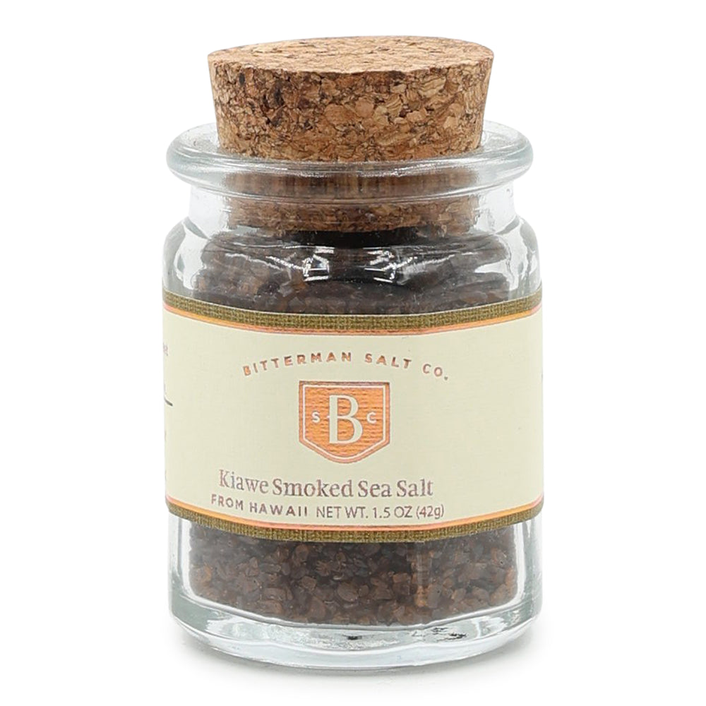 Kiawe Smoked Hawaiian Sea Salt cork jar