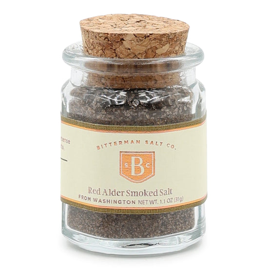 Red Alder Smoked Sea Salt cork jar