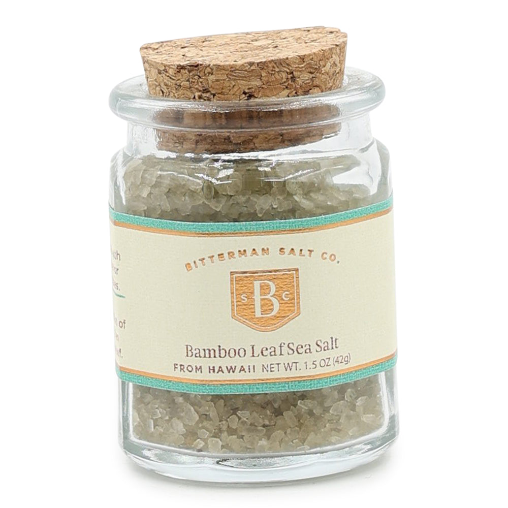 Bamboo Leaf Hawaiian Sea Salt cork jar