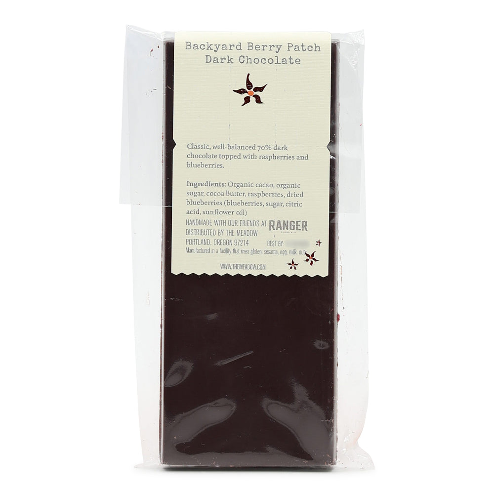 The Meadow Backyard Berry Patch Dark Chocolate with Raspberries and Blueberries