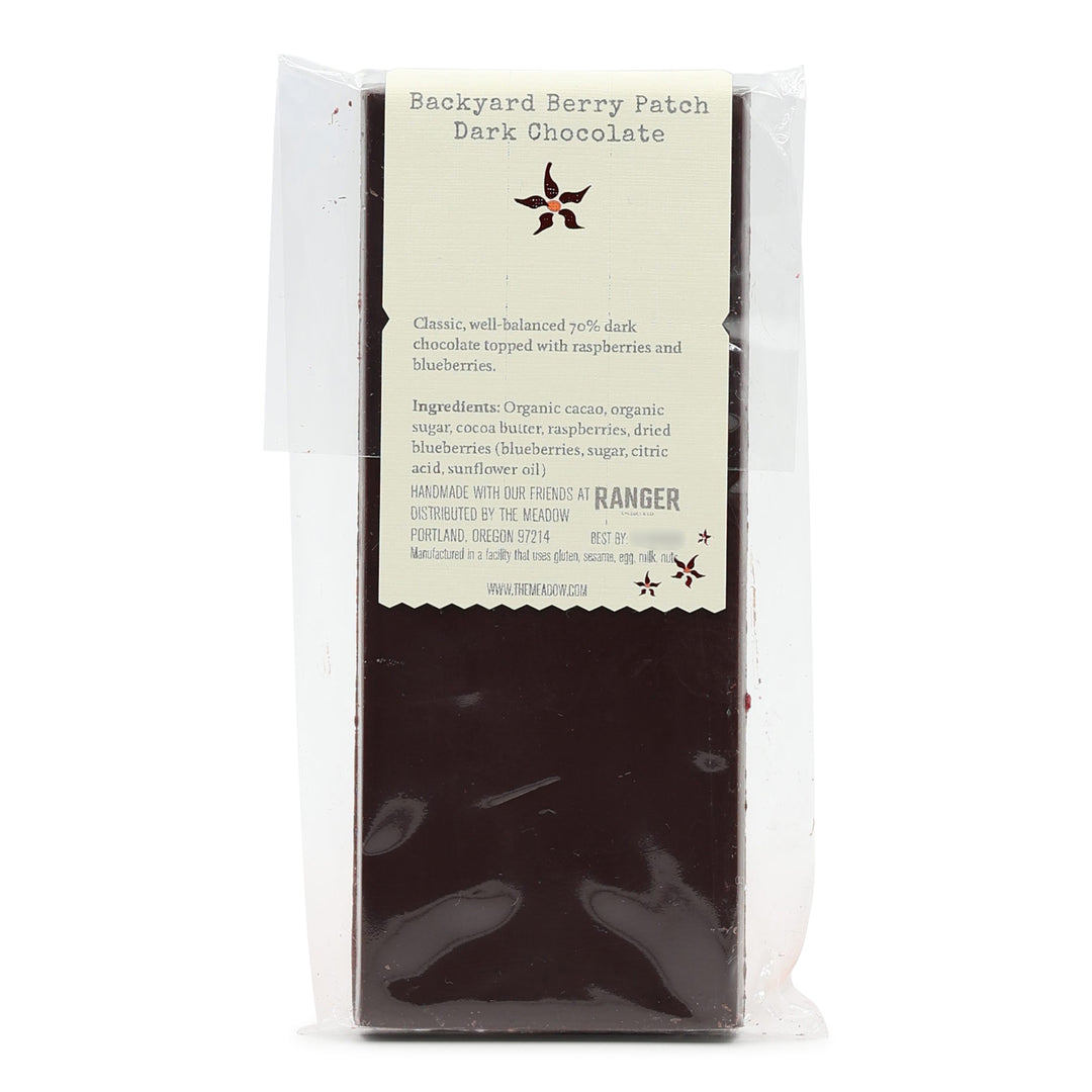 The Meadow Backyard Berry Patch Dark Chocolate with Raspberries and Blueberries