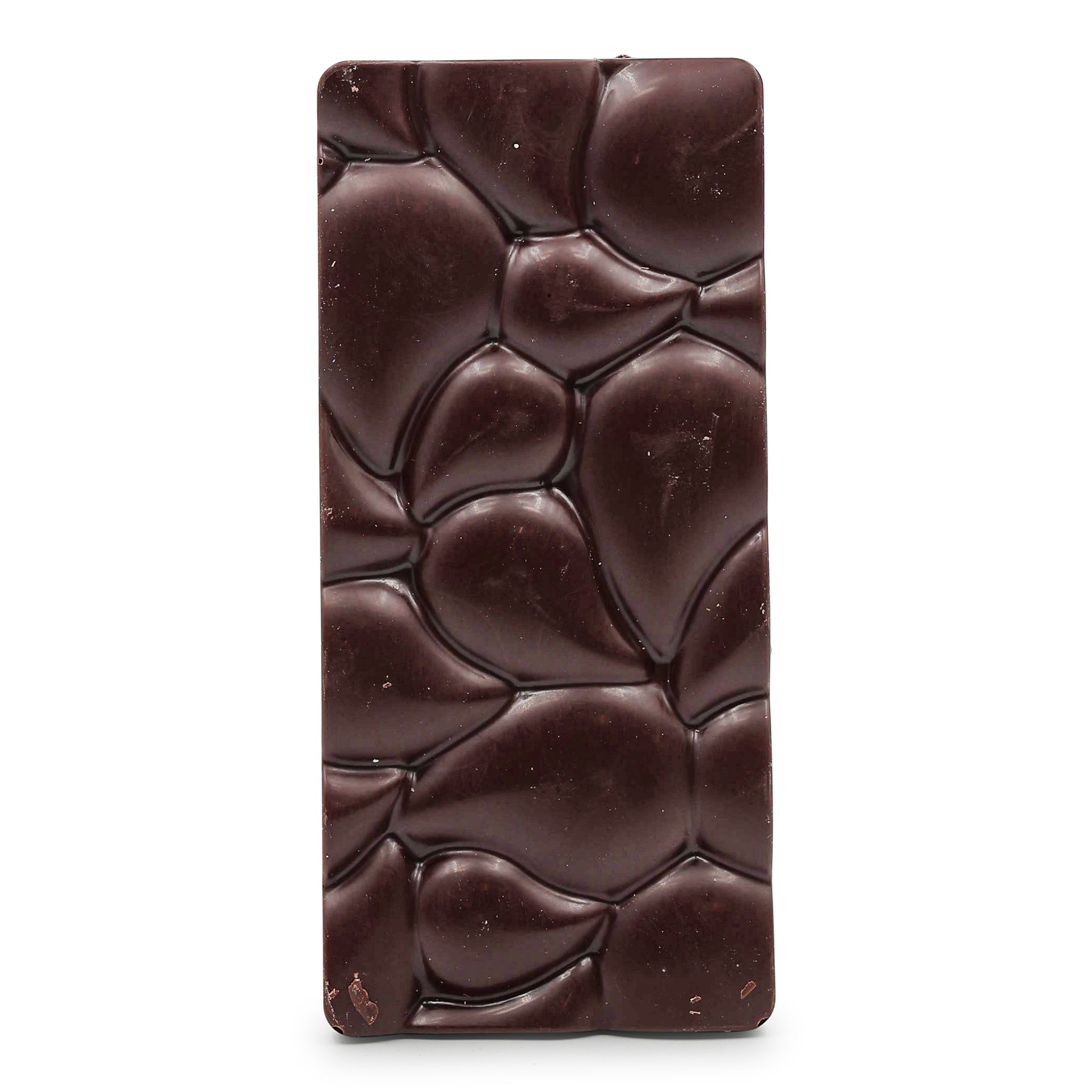Crow & Moss 68% Dark Chocolate with Passion Fruit and Sesame unwrapped