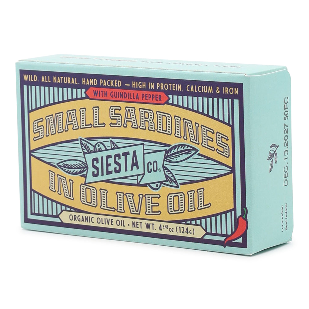 Siesta Co. Small Sardines in Olive Oil with Guidilla Peppers