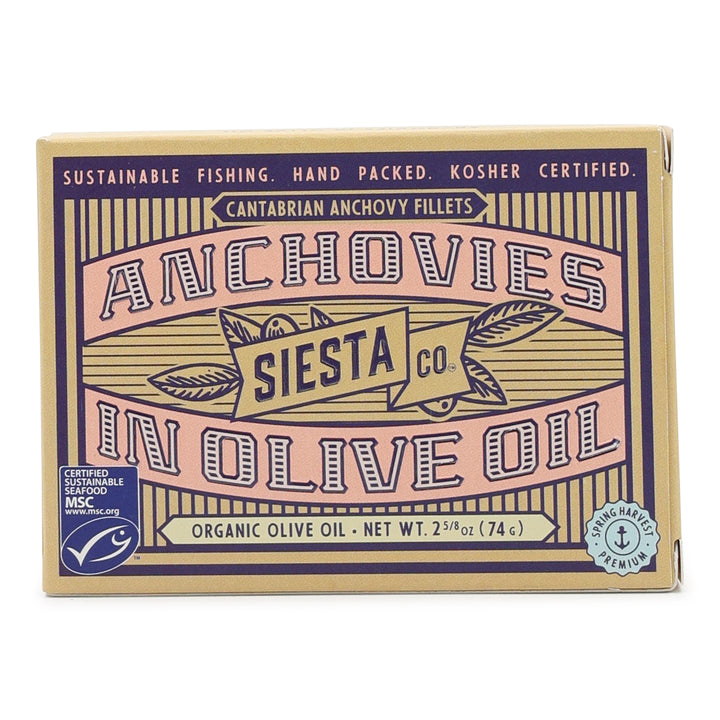 Siesta Co.Cantabrian Anchovies in Smoked Extra Virgin Olive Oil