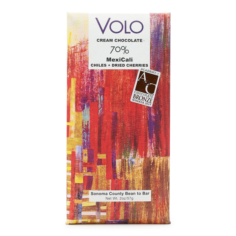 Volo 70% Dark Milk Chocolate with Chiles and Cherries