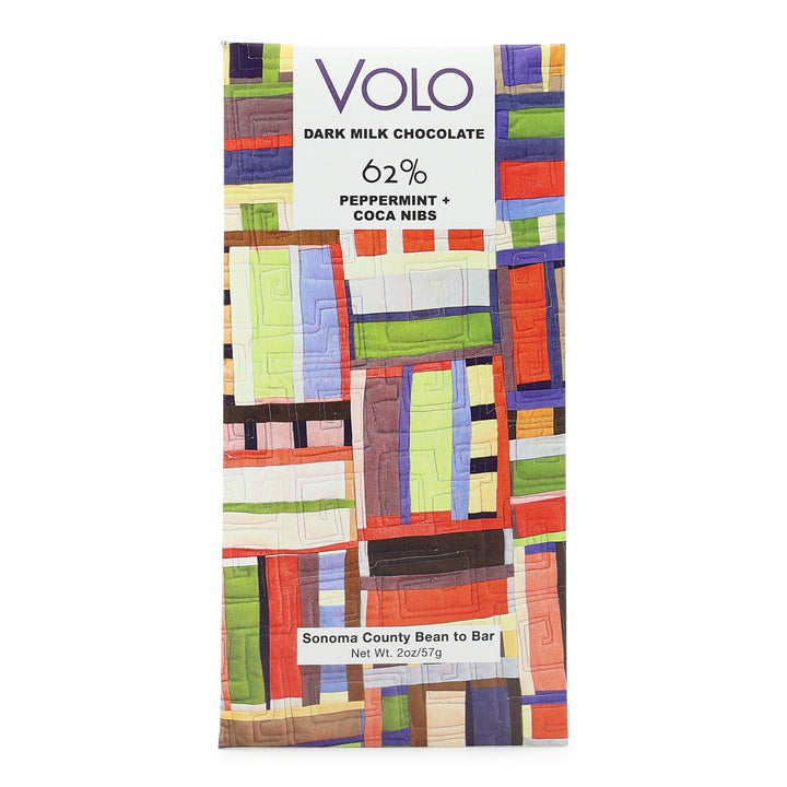 Volo 62% Dark Milk Chocolate with Peppermint and Cocoa Nibs