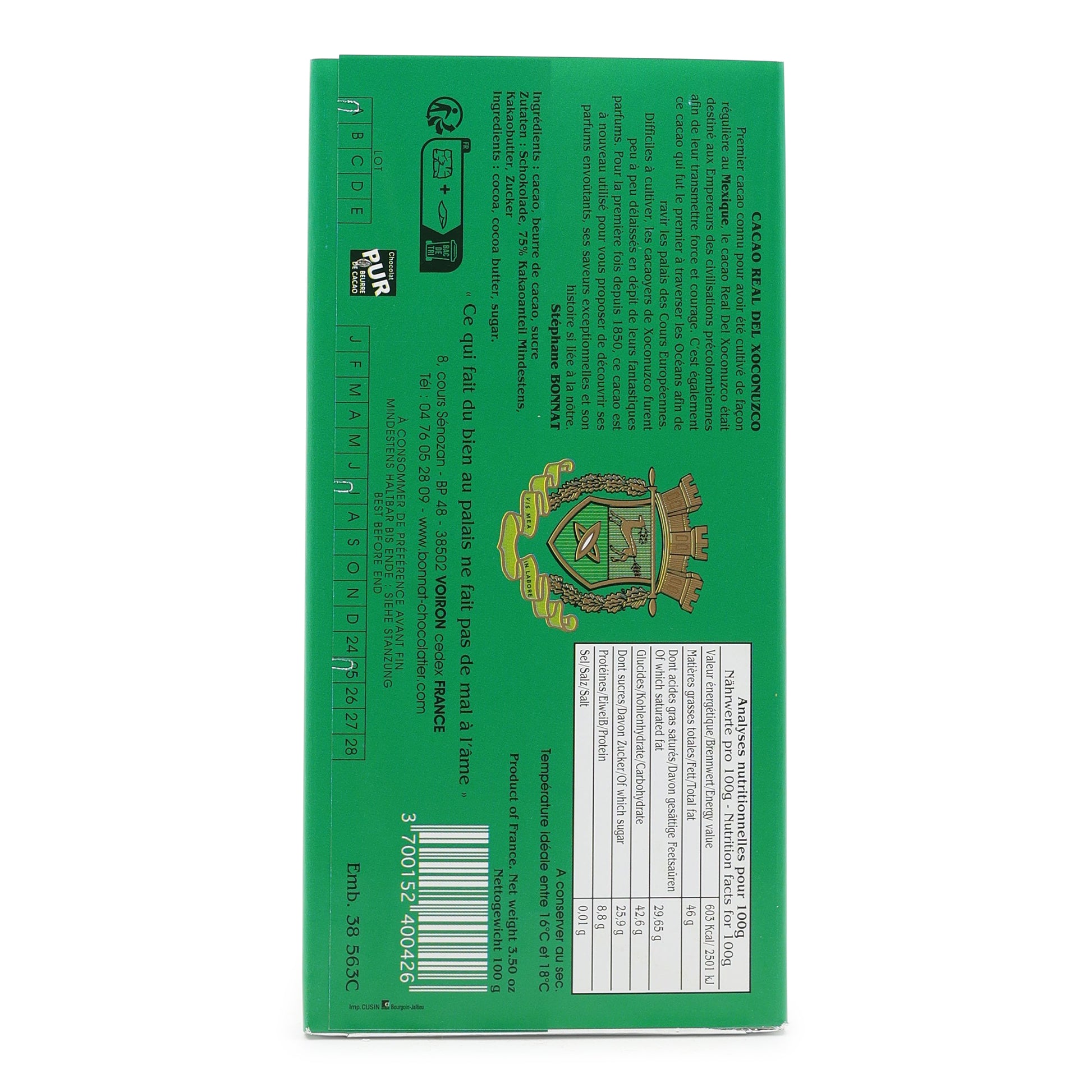 Bonnat Xoconusco 75% Dark Chocolate