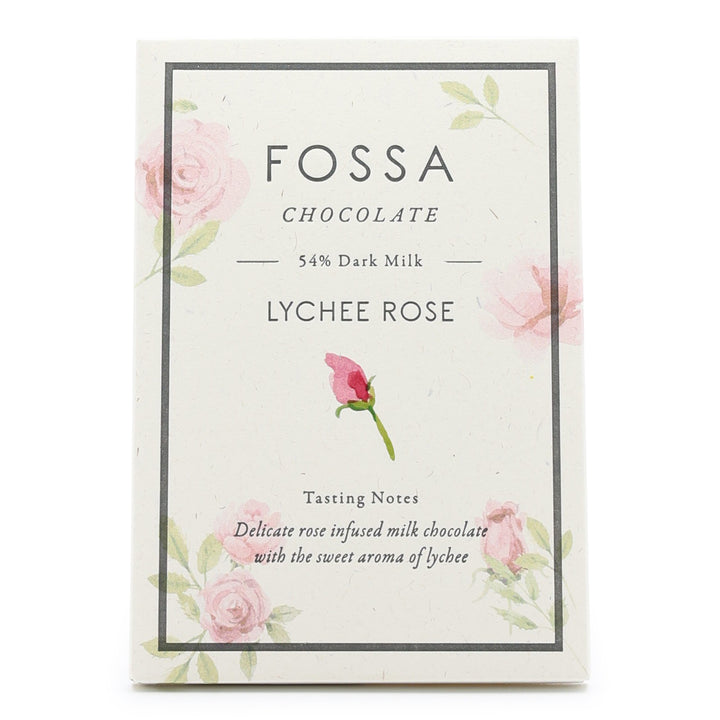 Fossa 52% Milk Chocolate with Lychee and Rose