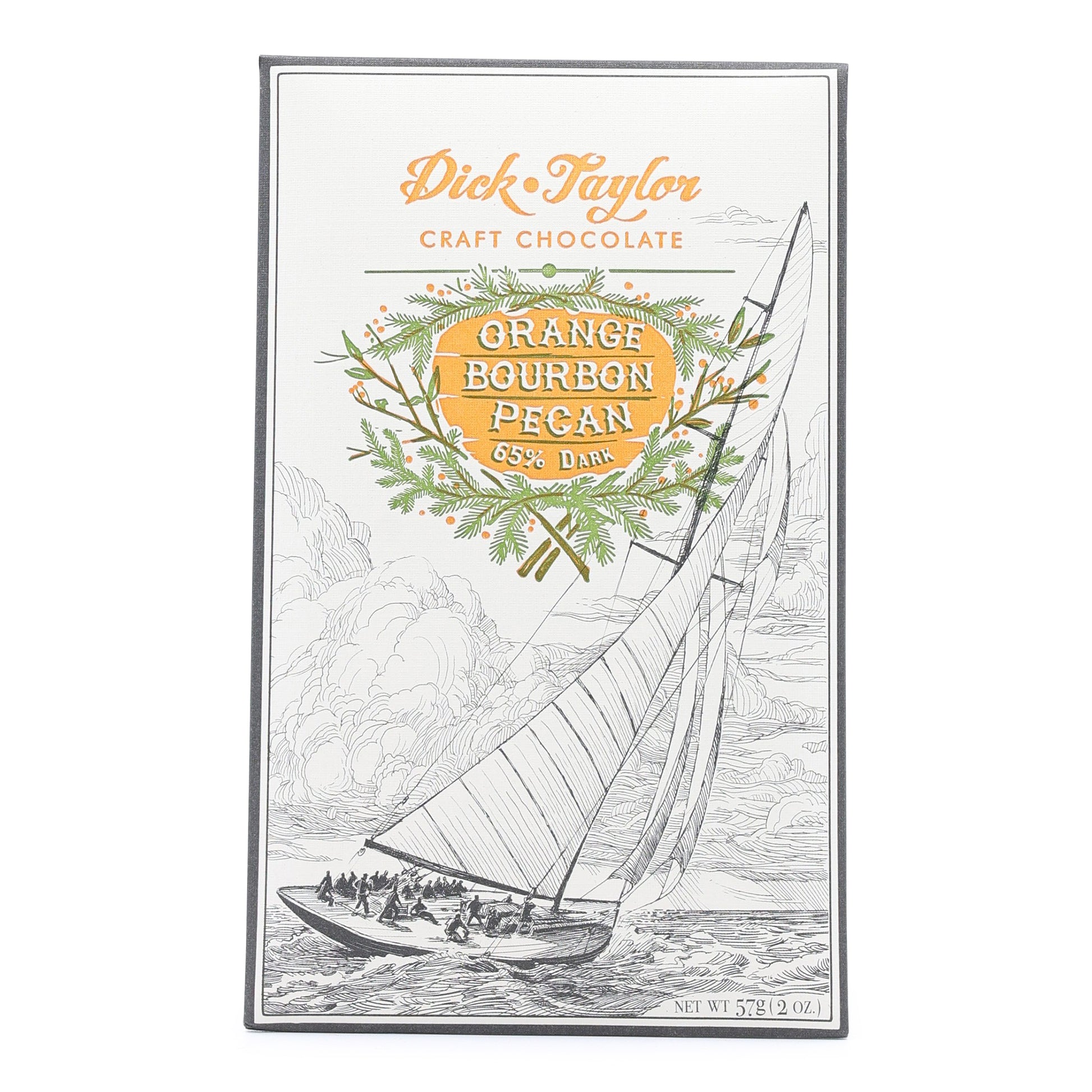 Dick Taylor 65% Dark Chocolate with Bourbon, Orange and Pecan