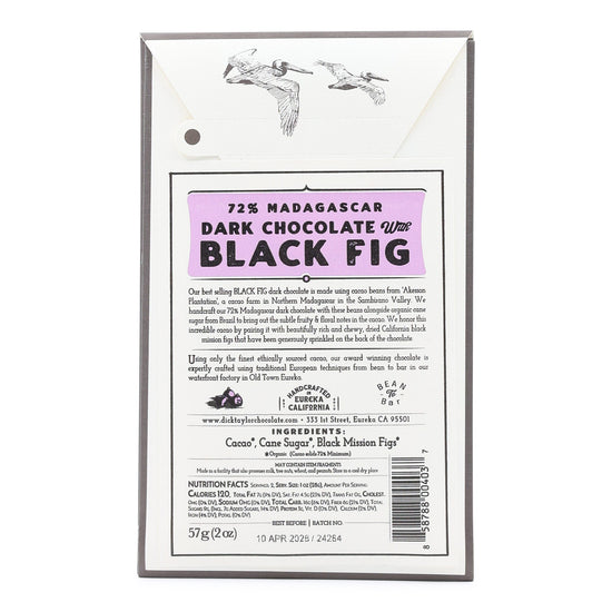 Dick Taylor Dark Chocolate with Black Figs back
