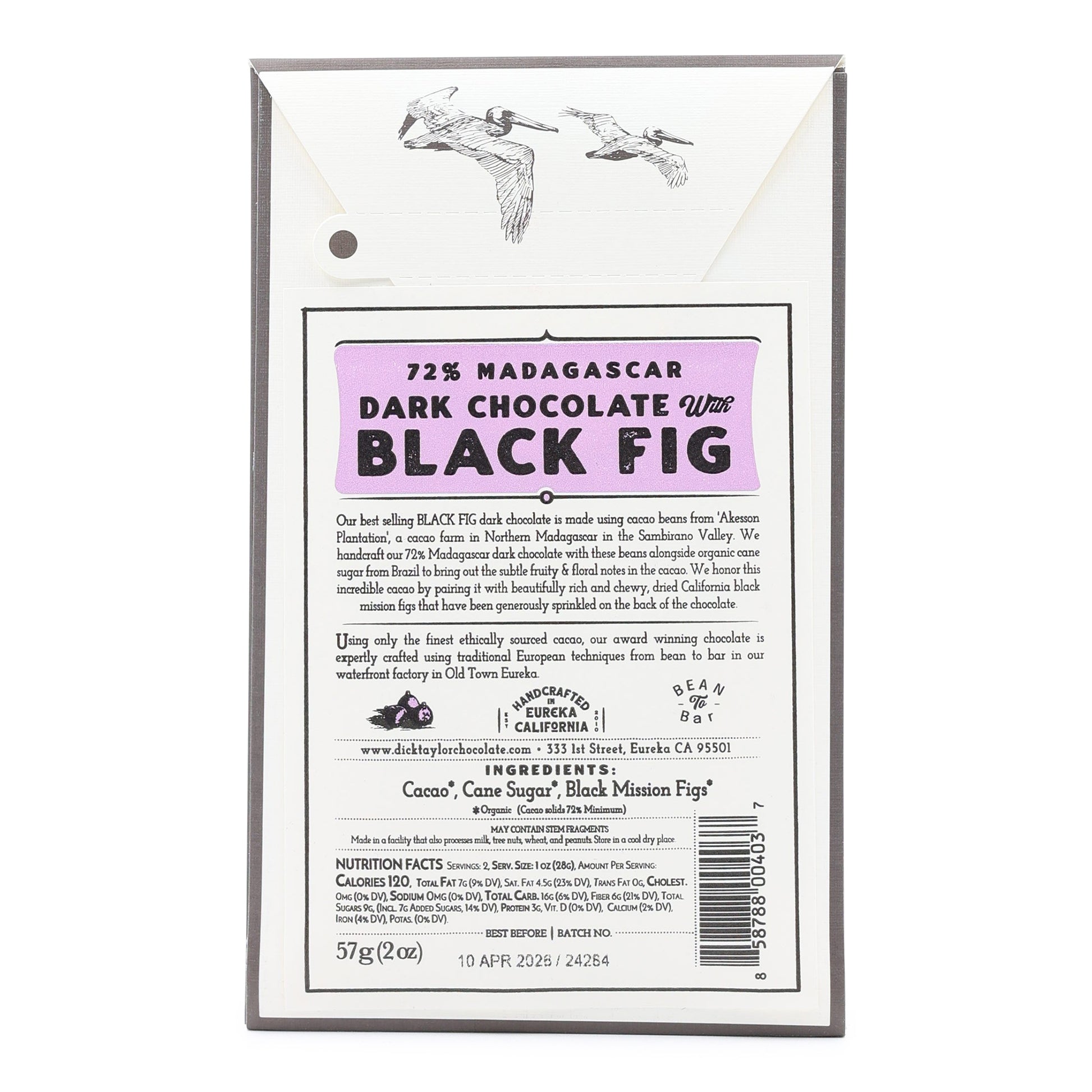 Dick Taylor Dark Chocolate with Black Figs back