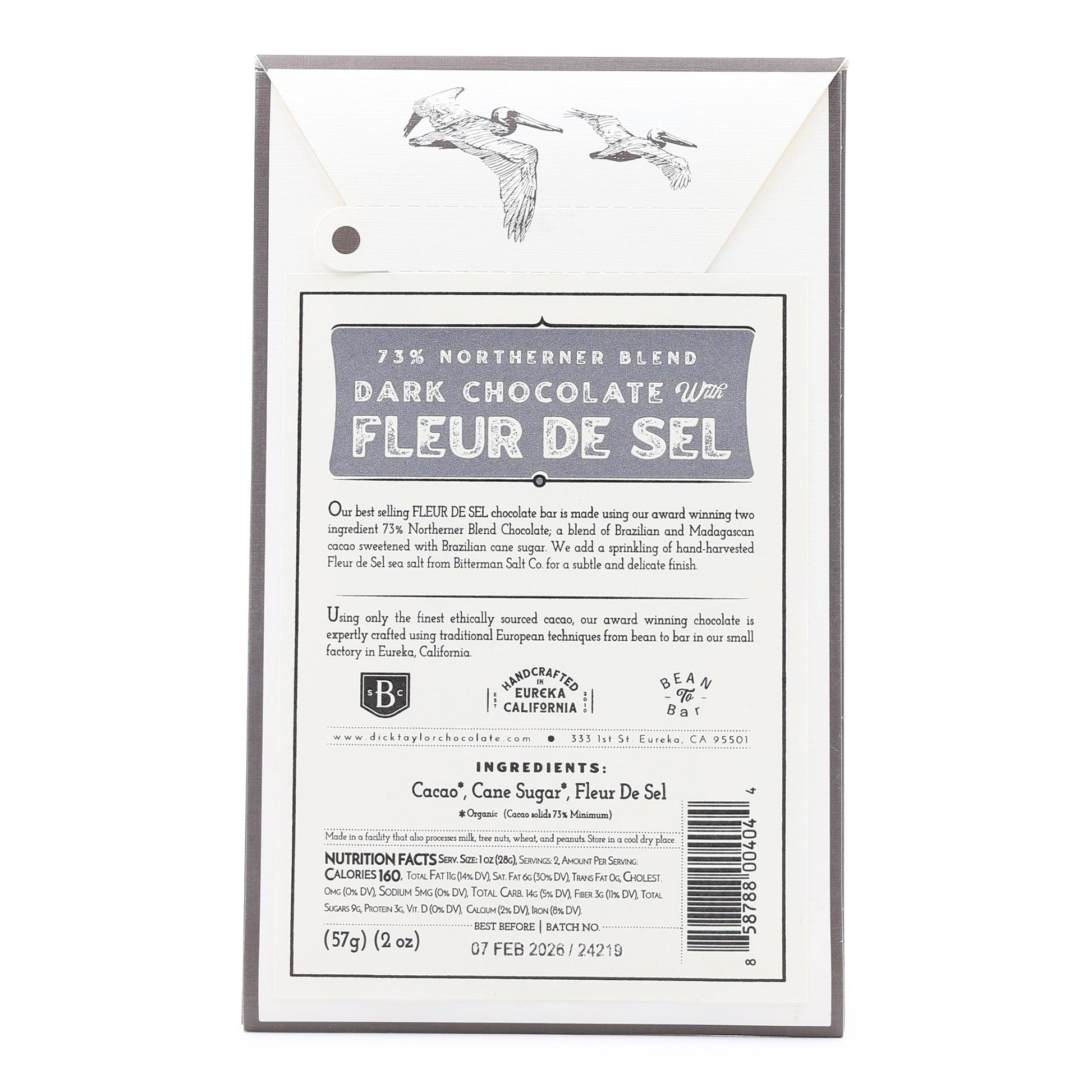 Dick Taylor Dark Chocolate with Fleur de Sel back