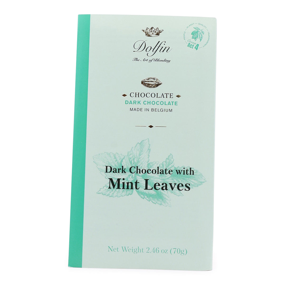 Dolfin 52% Dark Chocolate with Mint Leaves