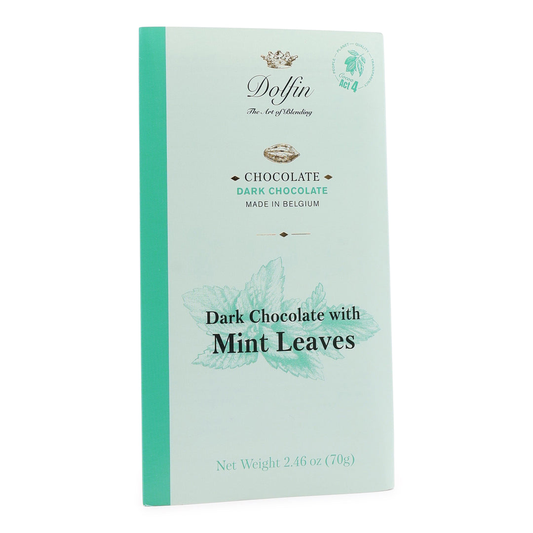 Dolfin 52% Dark Chocolate with Mint Leaves