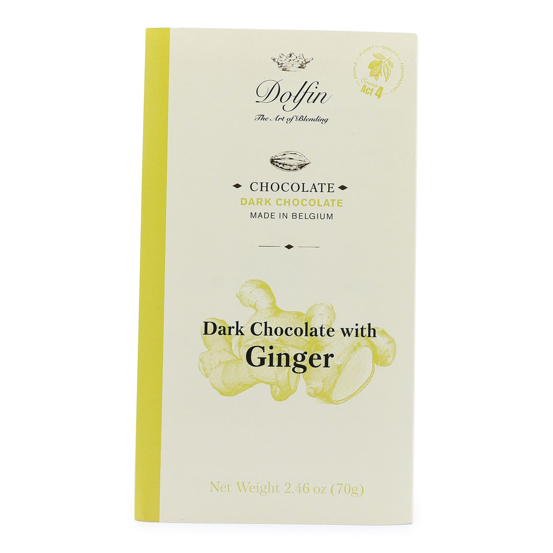 Dolfin 52% Dark Chocolate with Candied Ginger