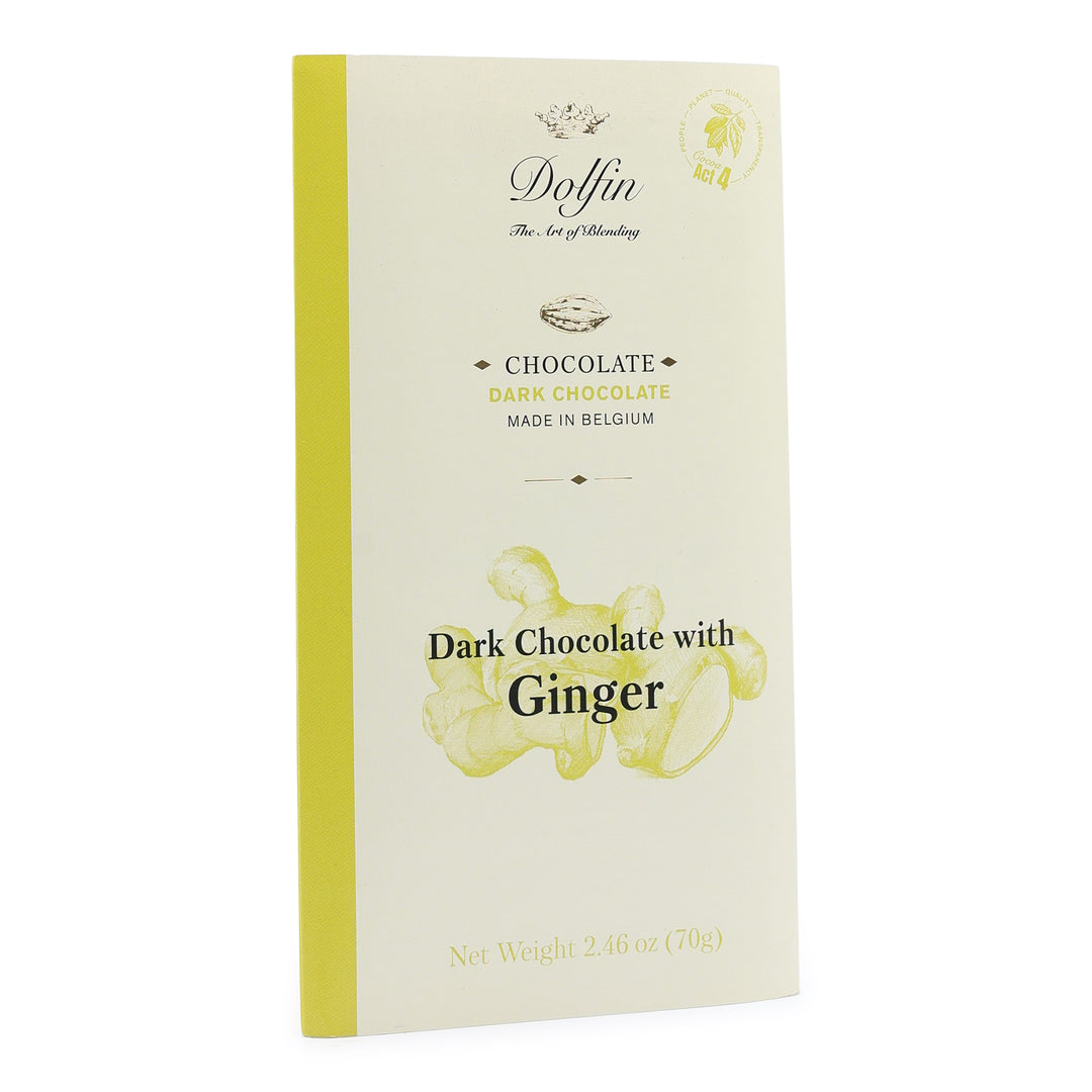 Dolfin 52% Dark Chocolate with Candied Ginger