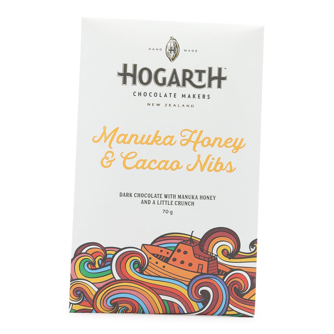 Hogarth Chocolate 66% Dark Chocolate with Manuka Honey and Cacao Nibs