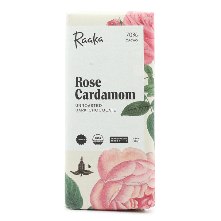 Raaka 70% Dark Chocolate with Rose and Cardamom