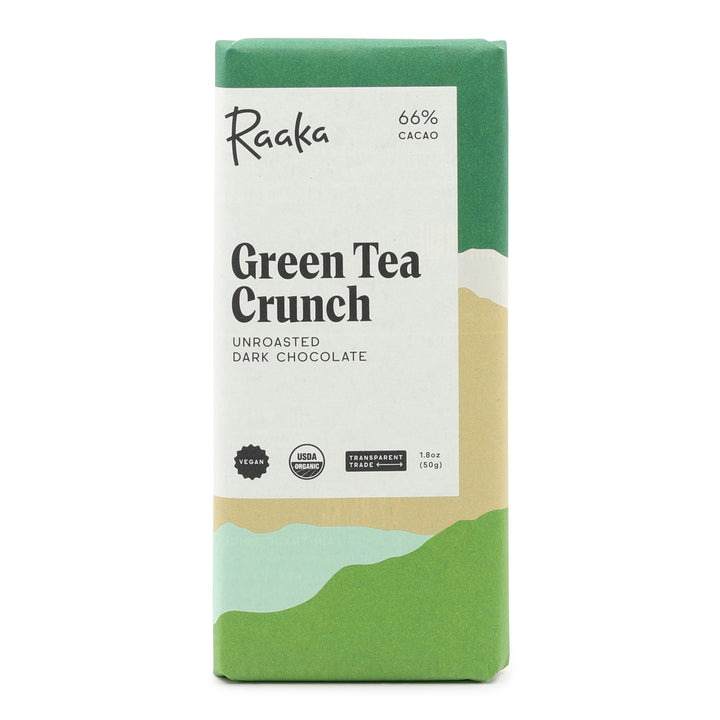 Raaka Green Tea Crunch Dark Chocolate