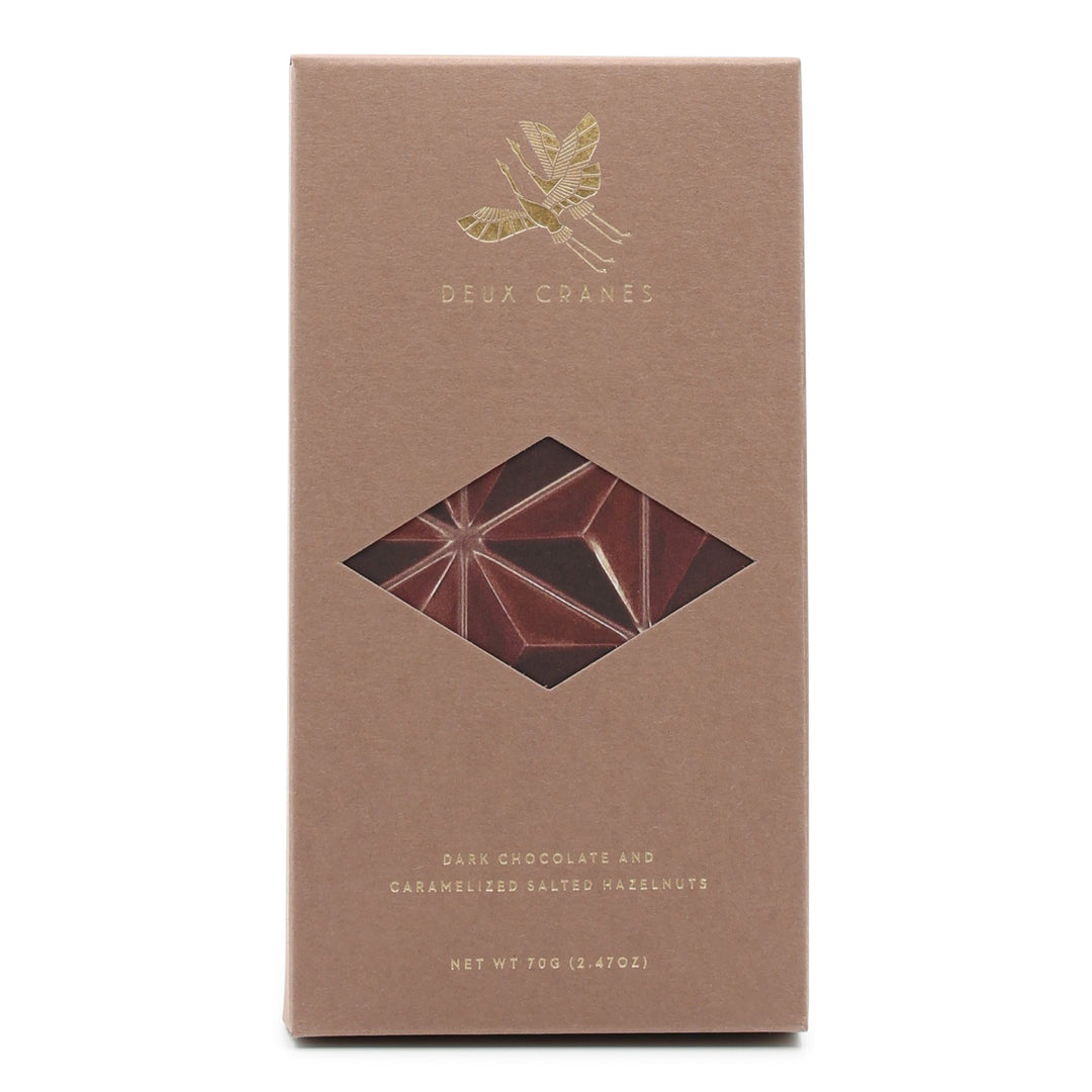 Deux Cranes 70% Dark Chocolate with Caramelized Hazelnuts