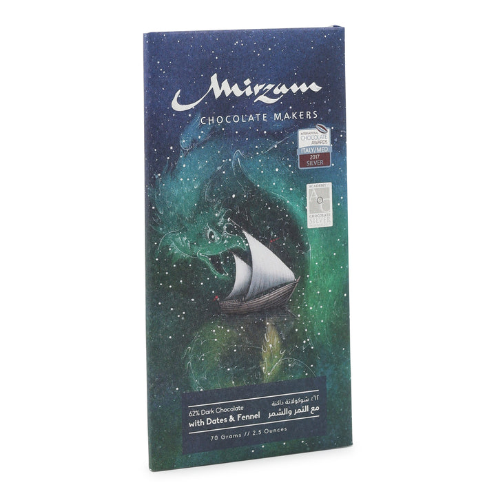 Mirzam 62% Dark Chocolate with Dates and Fennel