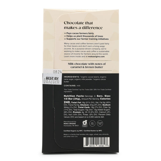Moka Origins 58% Dark Milk Chocolate back