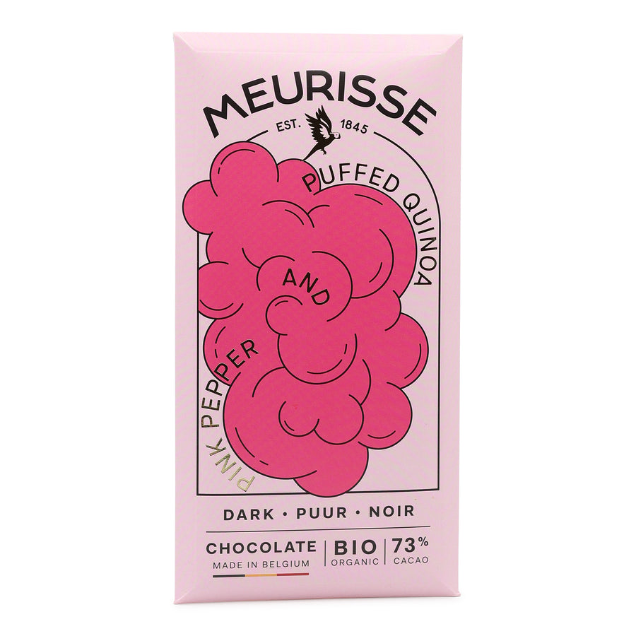 Meurisse 73% Dark Chocolate with Quinoa and Pink Pepper