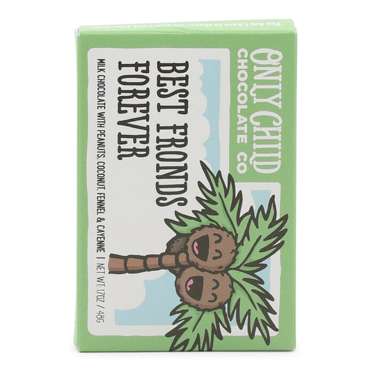 Only Child Best Fronds Forever Milk Chocolate with Peanuts, Coconut, Fennel and Cayenne