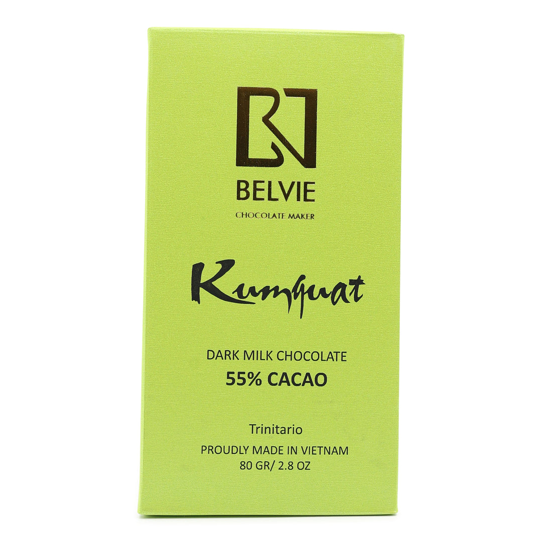 Belvie 55% Dark Milk Chocolate with Kumquat