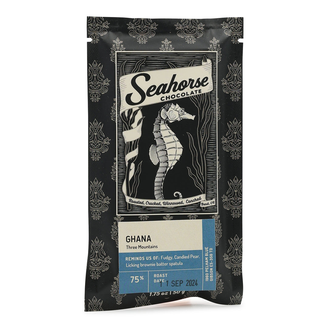 Seahorse Chocolate Ghana 3 Mountains 75% Dark Chocolate