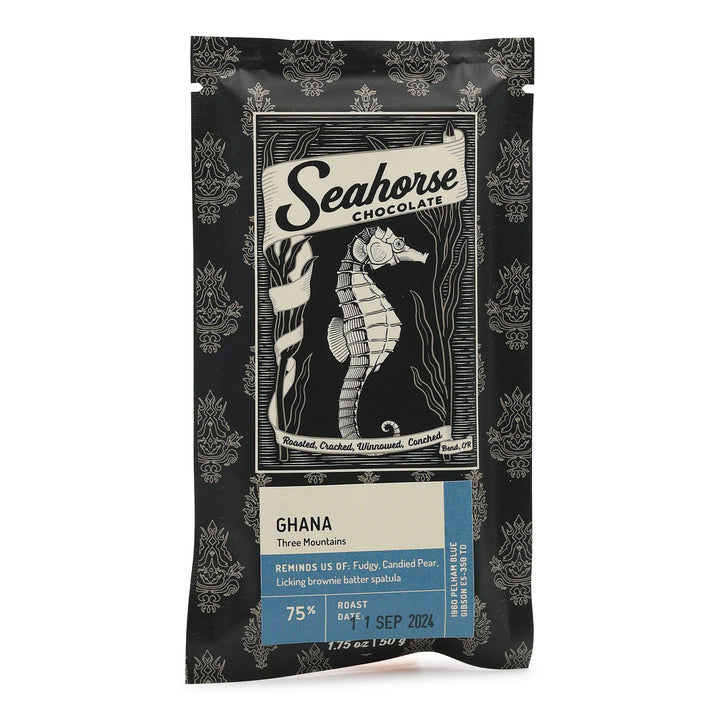 Seahorse Chocolate Ghana 3 Mountains 75% Dark Chocolate