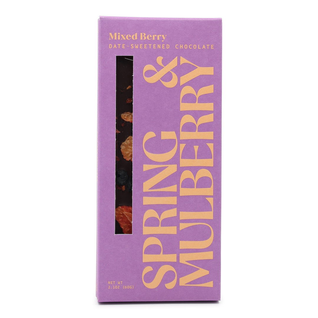 Spring and Mulberry Dark Chocolate with Mixed Berries