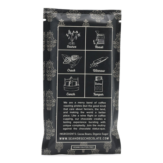 Seahorse Chocolate Indonesia 75% Dark Chocolate Back
