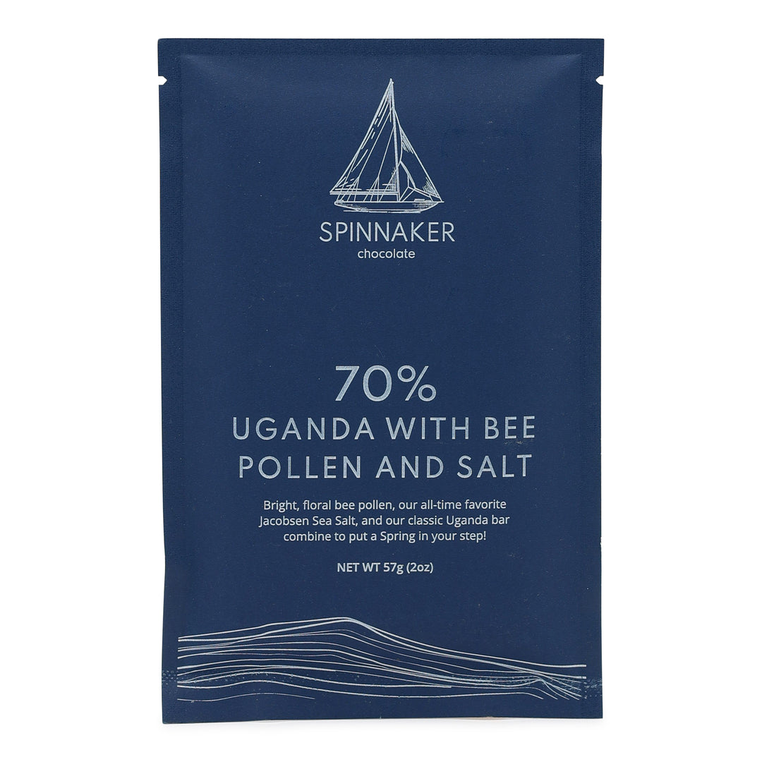 Spinnaker Chocolate Uganda 70% Dark Chocolate with Bee Pollen and Sea Salt