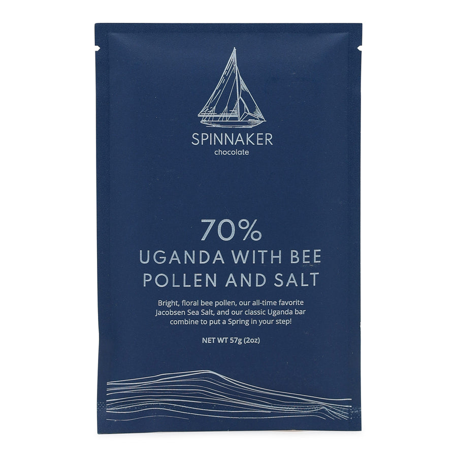 Spinnaker Chocolate Uganda 70% Dark Chocolate with Bee Pollen and Sea Salt