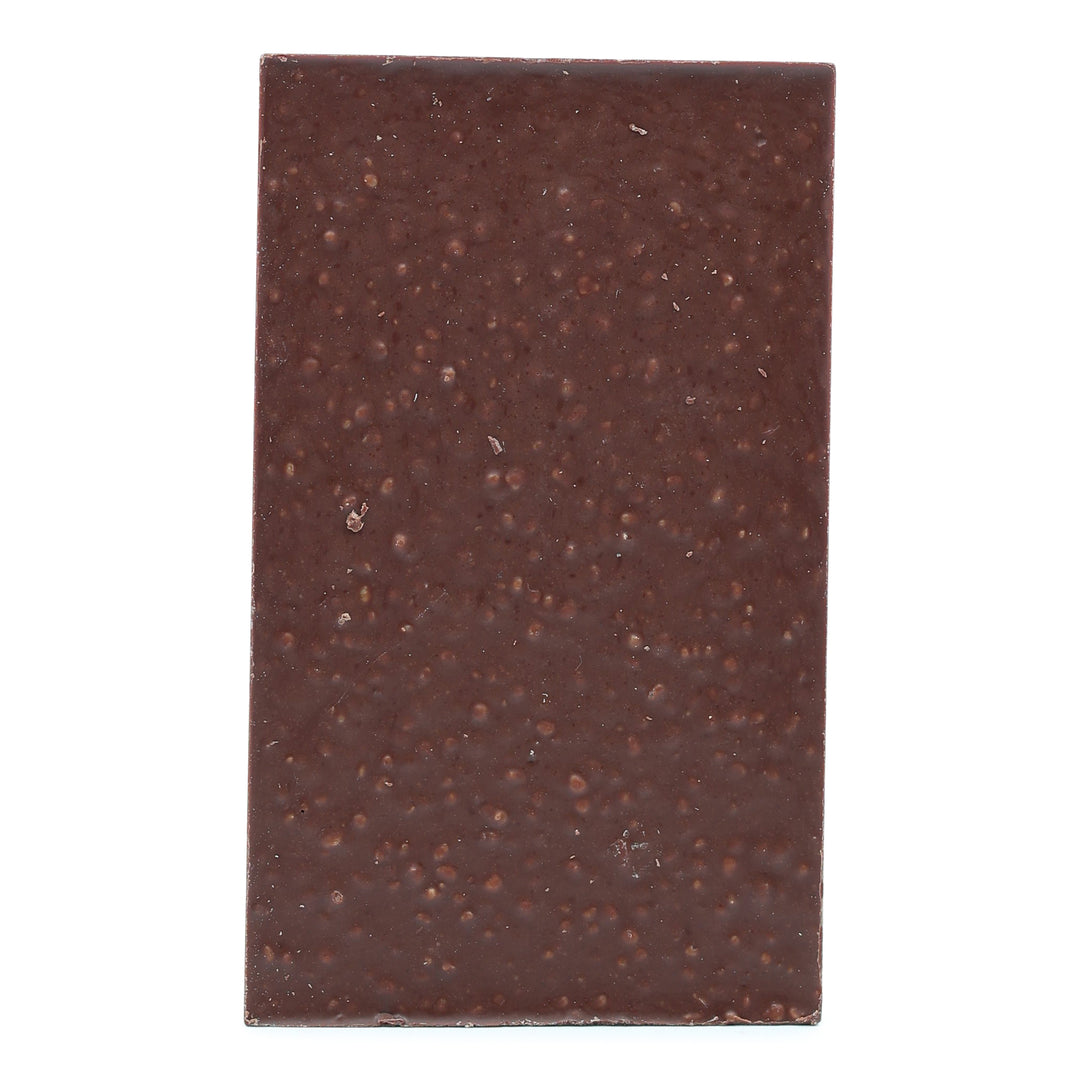 Dick Taylor 55% Quinoa Crunch Milk Chocolate unwrapped