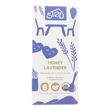 Sted Foods 50% Dark Milk Chocolate with Honey and Lavender