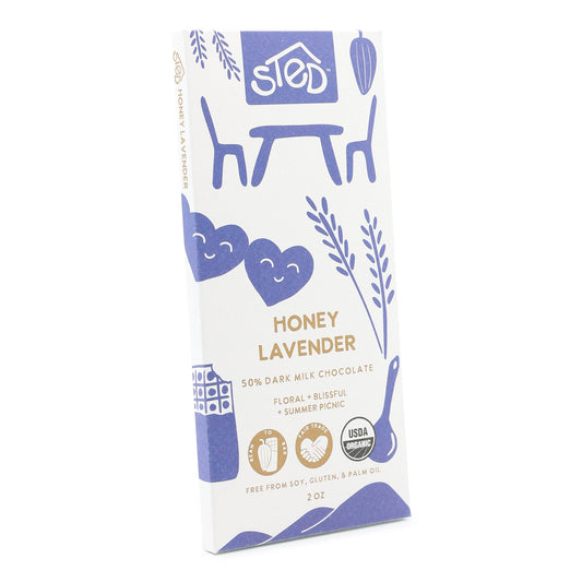 Sted Foods 50% Dark Milk Chocolate with Honey and Lavender