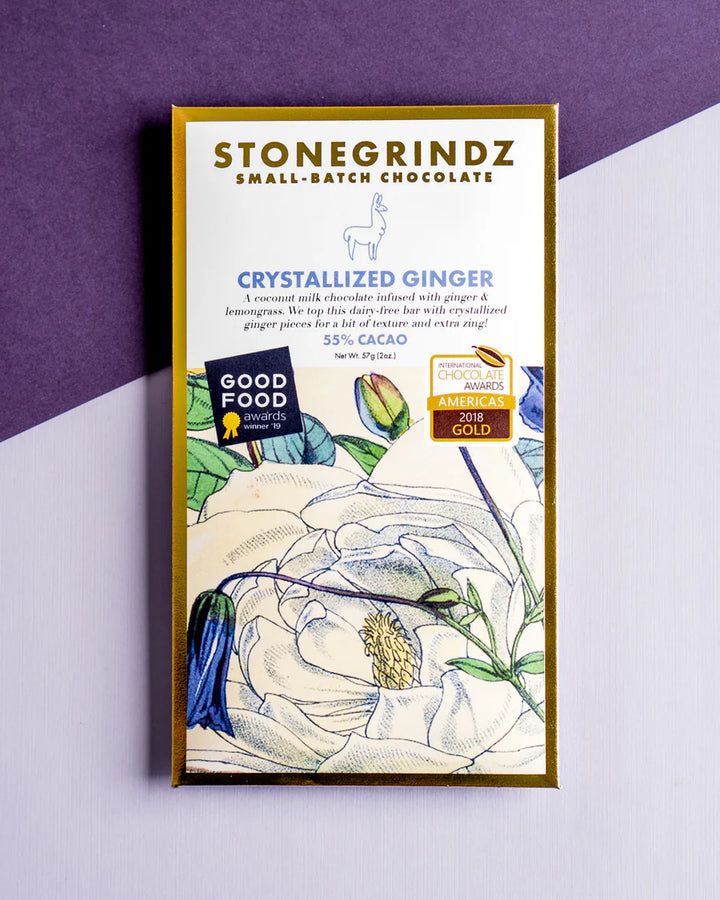 Image of Stone Grindz Crystalized Ginger 55% Dark Milk Chocolate