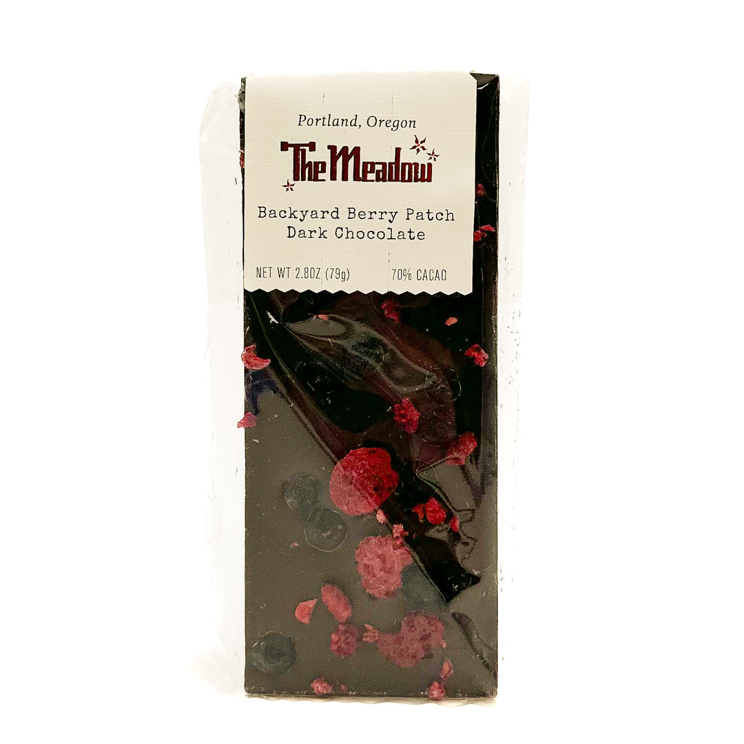 The Meadow Backyard Berry Patch Dark Chocolate with Raspberries and Blueberries