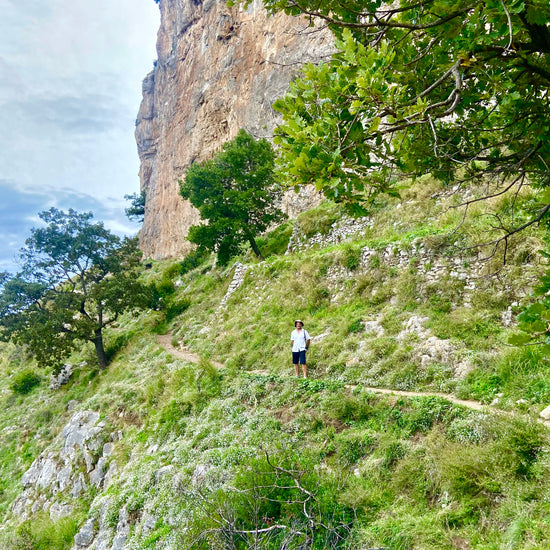 Man on hiking path in Sardegna 