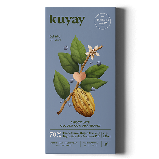 Image of Kuyay 70% Dark Chocolate with Blueberries