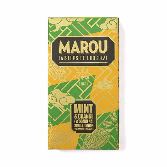 Image of Marou Dong Nai 64% Dark Chocolate with Mint & Orange