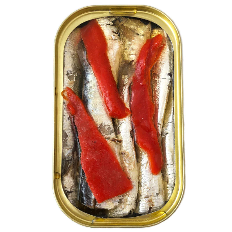 Donostia Small Sardines in Olive Oil with Piquillo Peppers