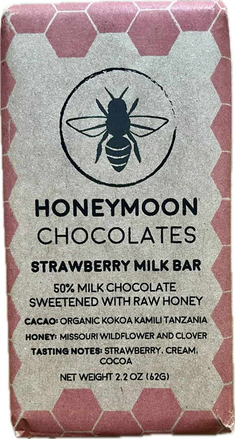 Image of Honeymoon Chocolate 50% Tanzania Milk Chocolate with Strawberries