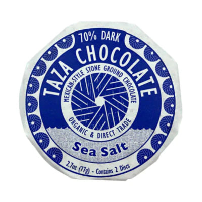Image of Taza Stone Ground Dark Chocolate Disc with Sea Salt