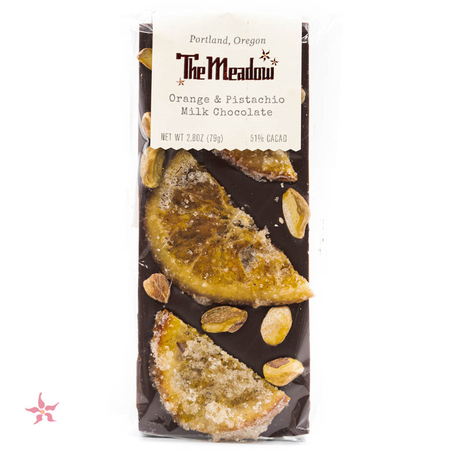 The Meadow Milk Chocolate with Candied Oranges and Pistachios