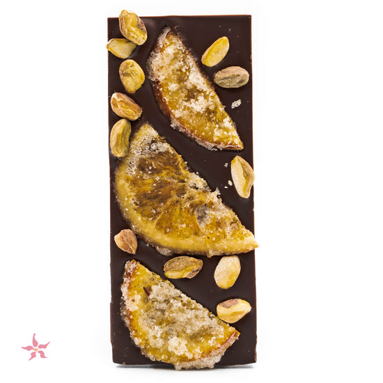 The Meadow Milk Chocolate with Candied Oranges and Pistachios