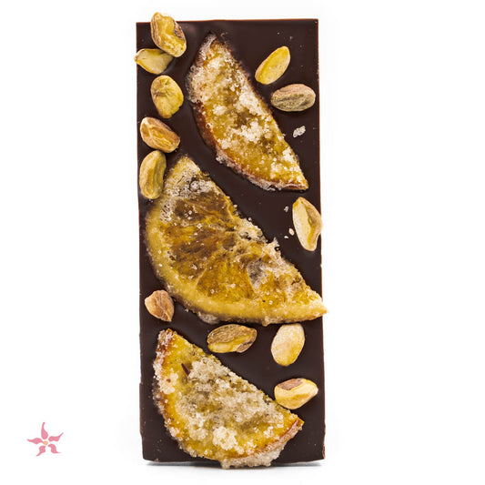 The Meadow Milk Chocolate with Candied Oranges and Pistachios
